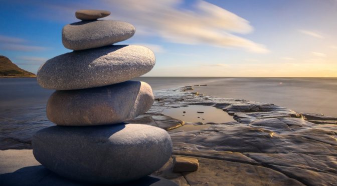 background balance beach boulder